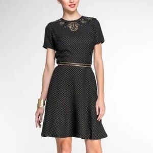 Marchesa Voyage Black mini Dress Gold Beading 2